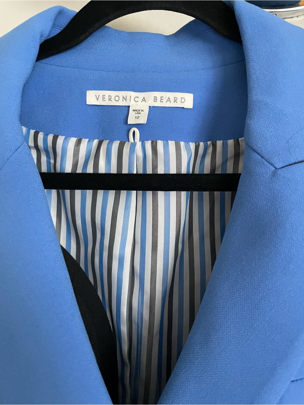 Veronica Beard Double Breasted Miller Blazer in Azure Blue Size 12 - Picture 3 of 16